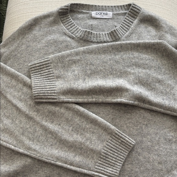 Parke Gray Cashmere Crew Neck Sweater - Picture 6 of 8